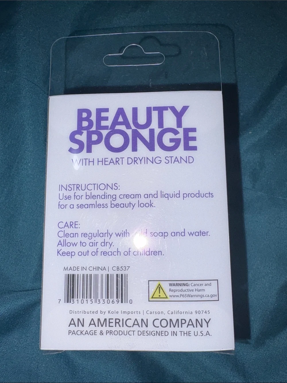 Beauty Sponge with Heart Drying Stand - Peach